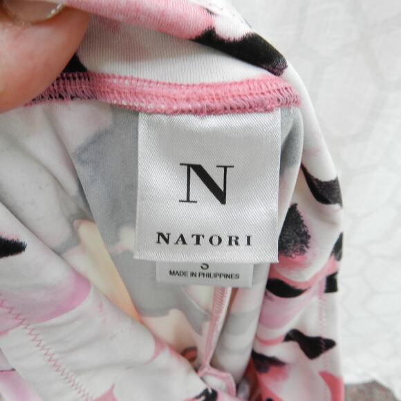 Natori Pink Black Printed Leggings Size S Athleisure Loungewear Knit Pants‎ - Picture 2 of 8